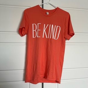 Be Kind coral colored tee